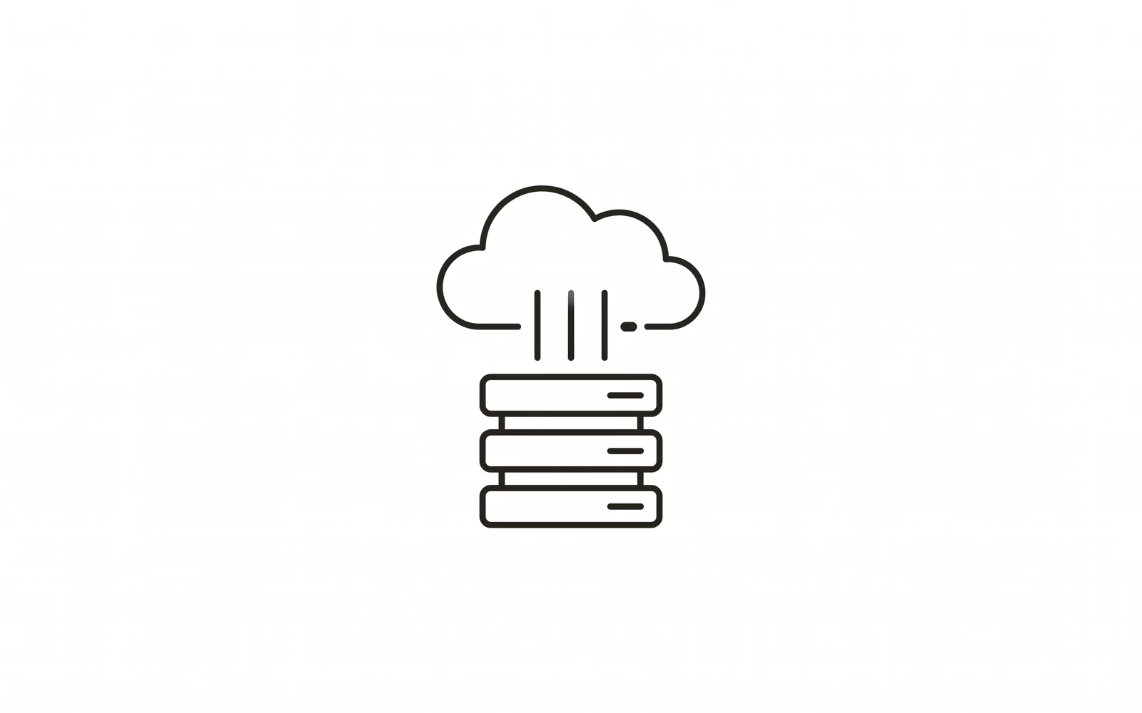 Ilustración lineal de infraestructura en la nube y servidores